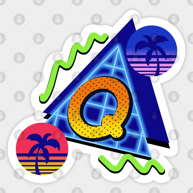 Initial Letter Q - 80s Synth Sticker by VixenwithStripes